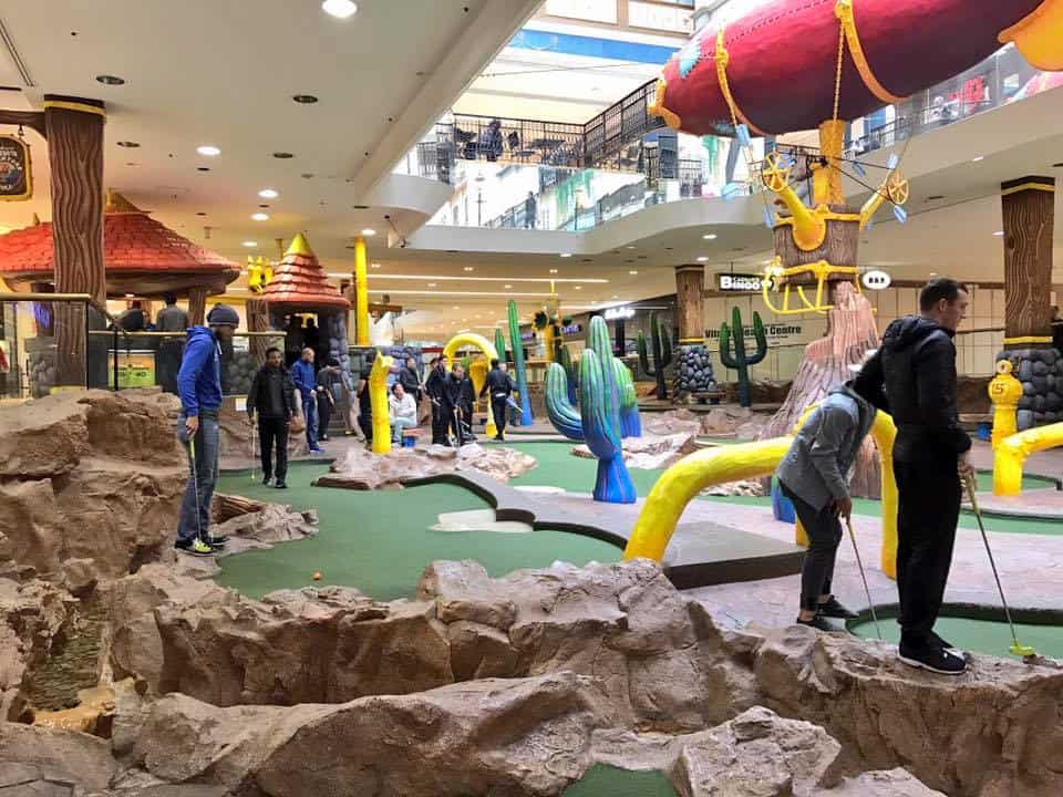 Visitors in Professor WEM's Adventure Golf